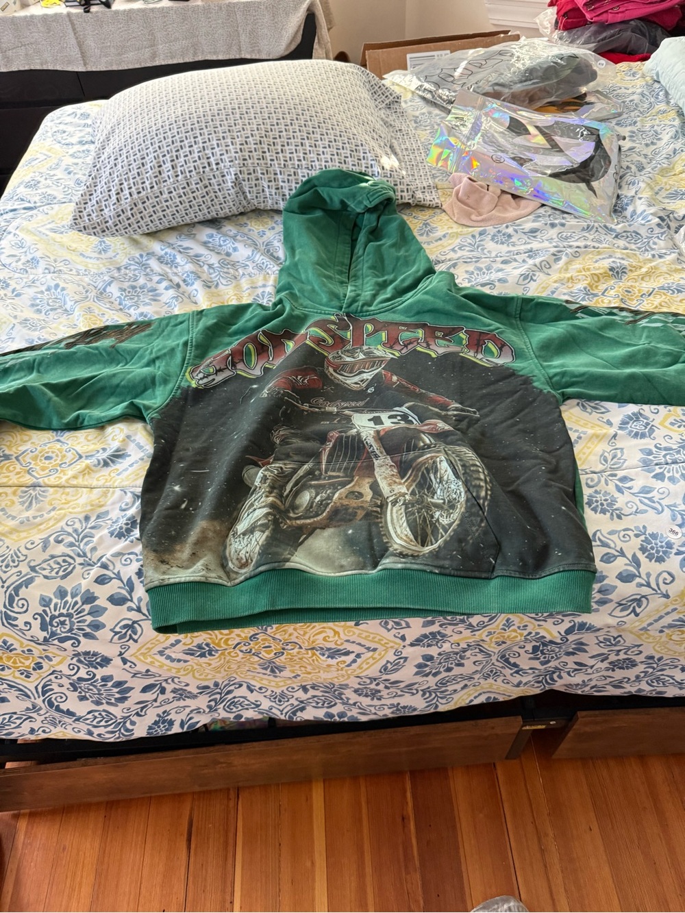 Godspeed Men’s Green Motocross Fleece Hoodie